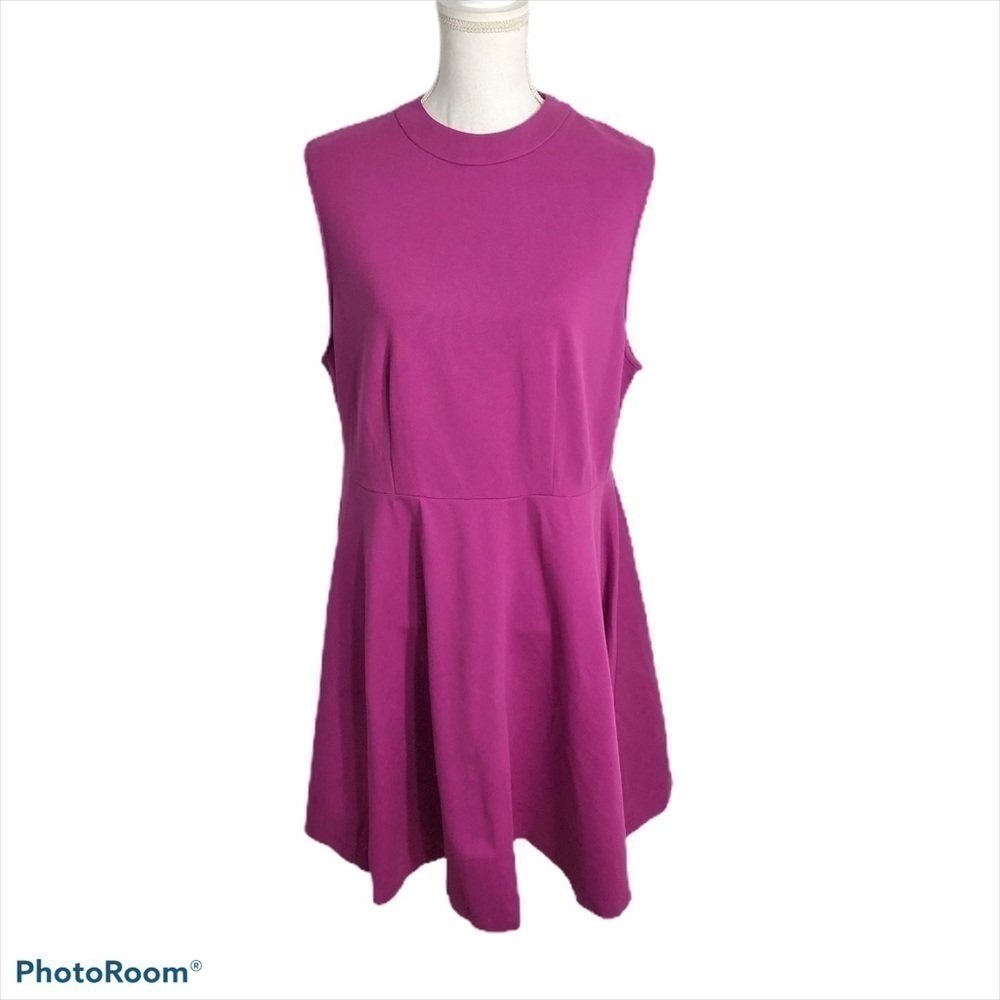 Isaac Mizrahi Purple Fit & Flare Dress Midi Sz 12